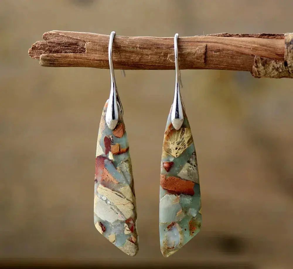 Pendientes Vintage con Piedras de la Naturaleza